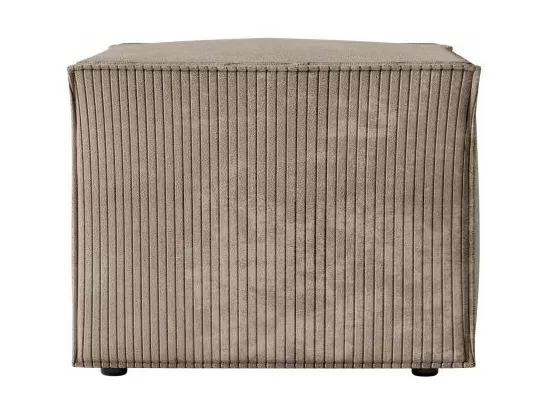 Pouf en velours côtelé Clarisse - Taupe - L90 x P50 x H41cm - Loungitude