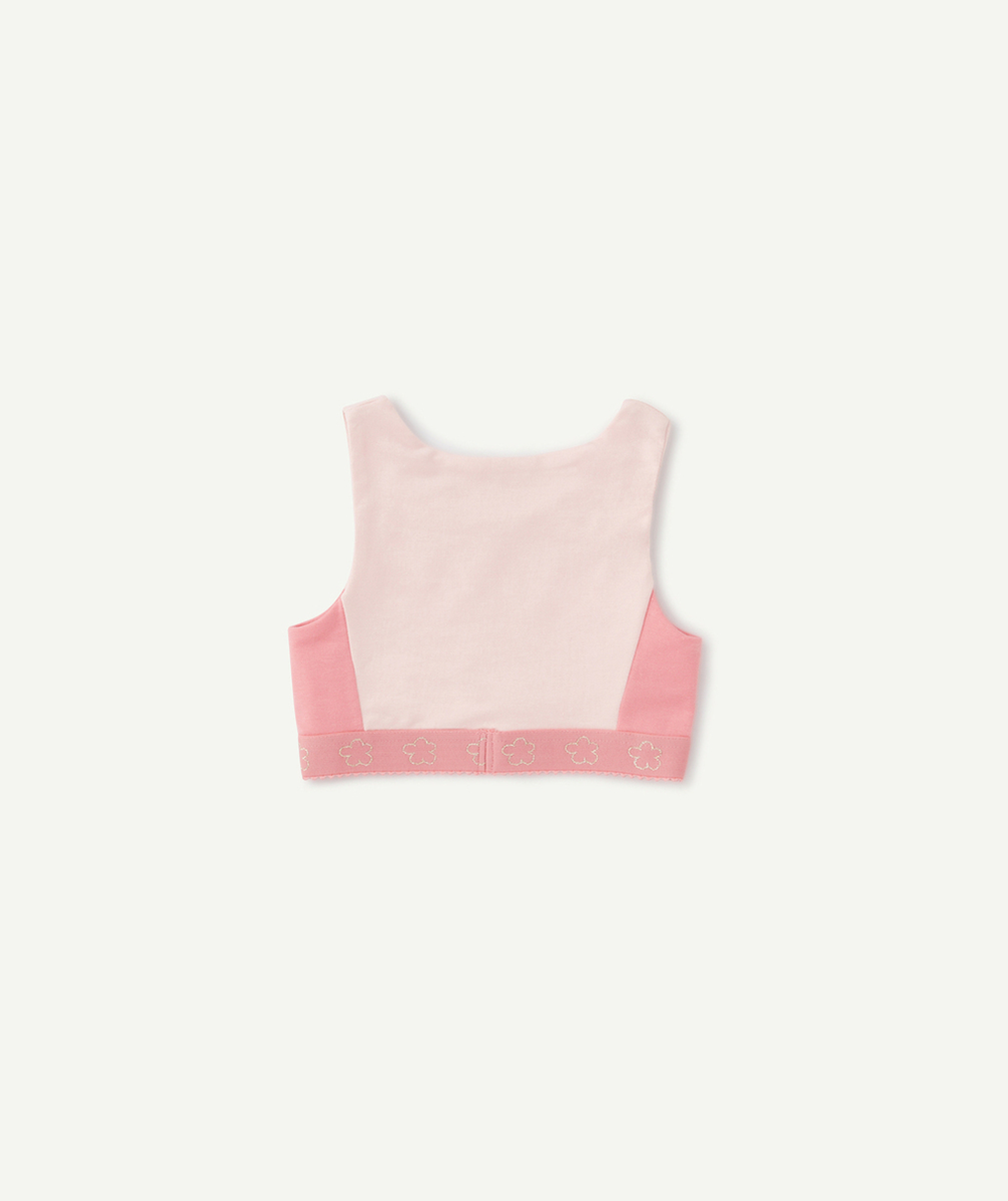 BRASSIÈRE FILLE ROSE PÂLE AVEC EMPIÈCEMENTS ET ÉLASTIQUE