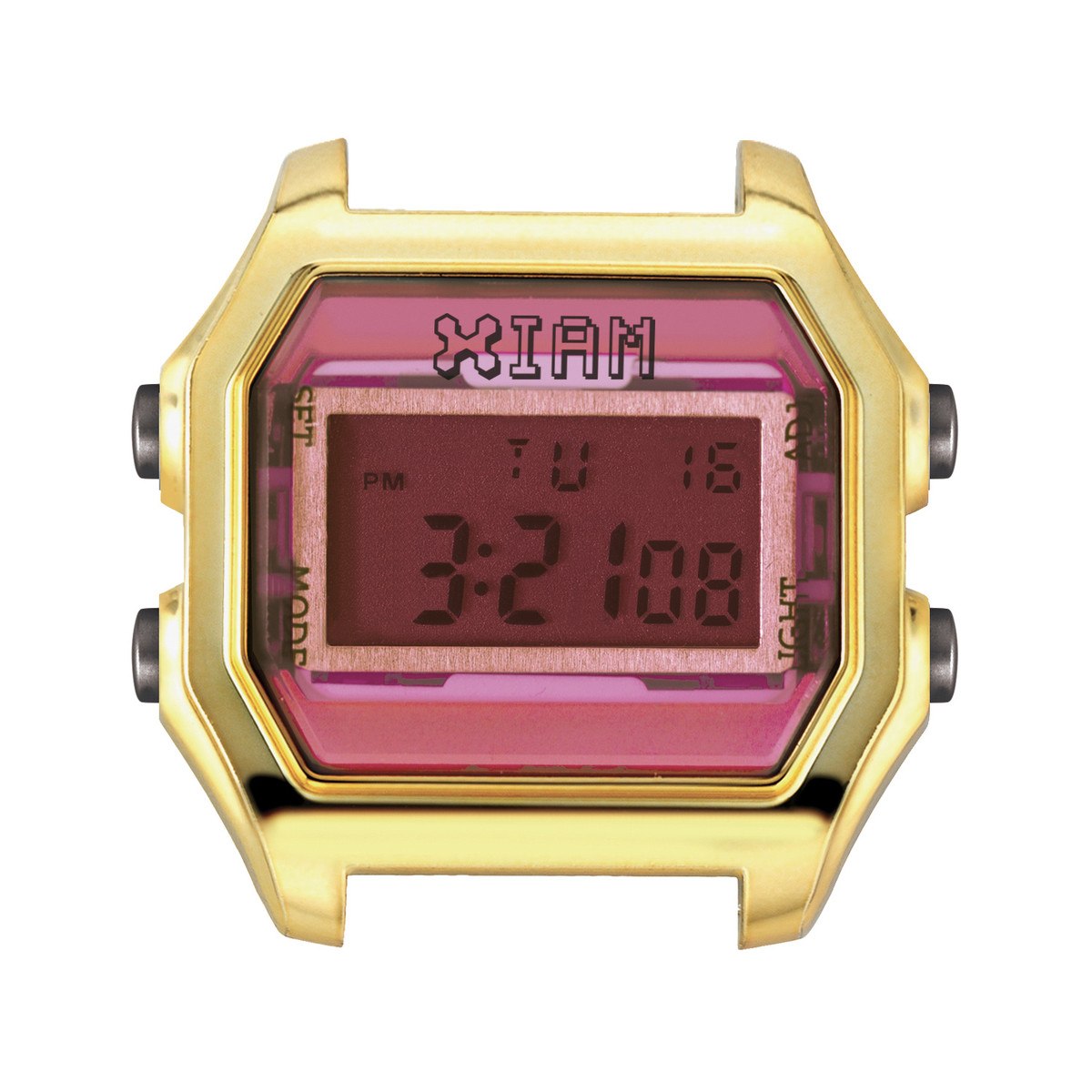 Boîte de montre IAM medium polycarbonate rose