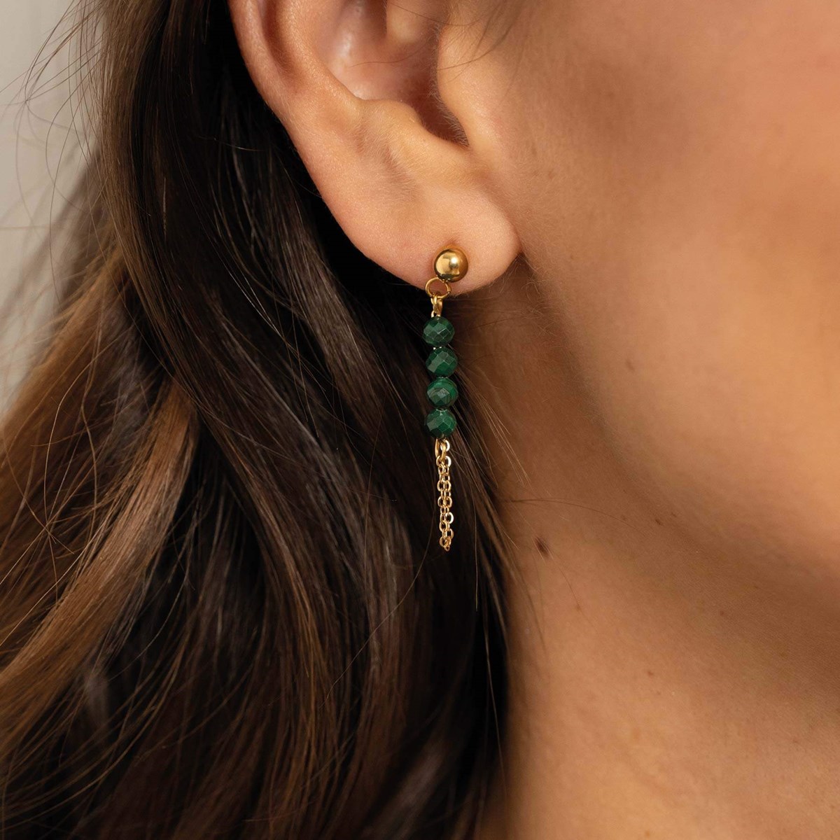 Boucles Isa Pierres Malachite