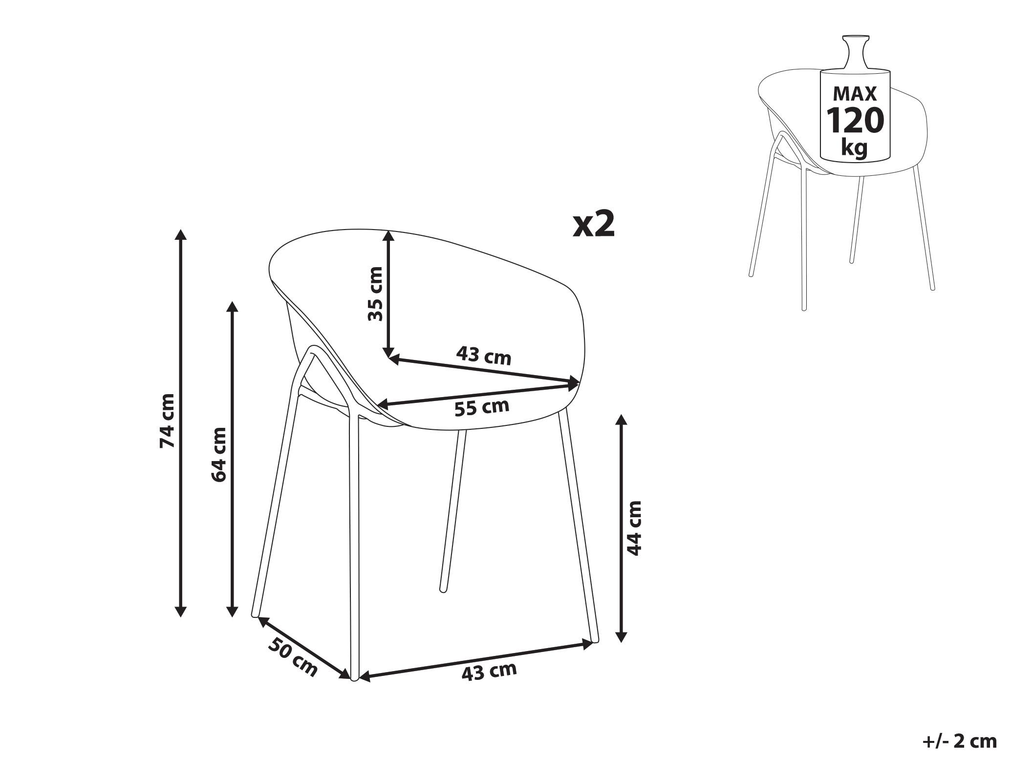 Set van 2 tuinstoelen METEORA Synthetisch materiaal Bruin