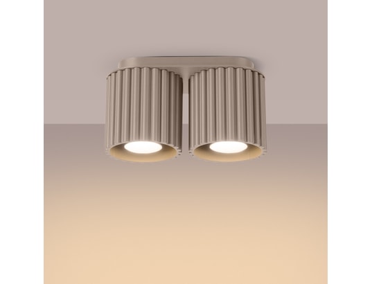 SOLLUX LIGHTING - Plafonnier aura 2 taupe gu10