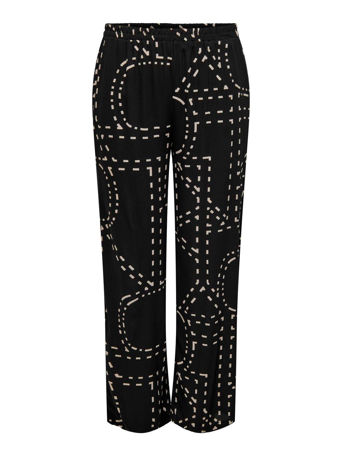 CARPHOEBE Normal geschnitten Hose mit weitem Beinschnitt Black