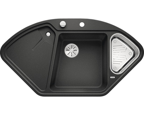 Blanco DELTA II-F spoelbak, 1042 x 560 mm, antraciet, 523670, 1 bak, met bijzetbak en afdruiprek, bak links