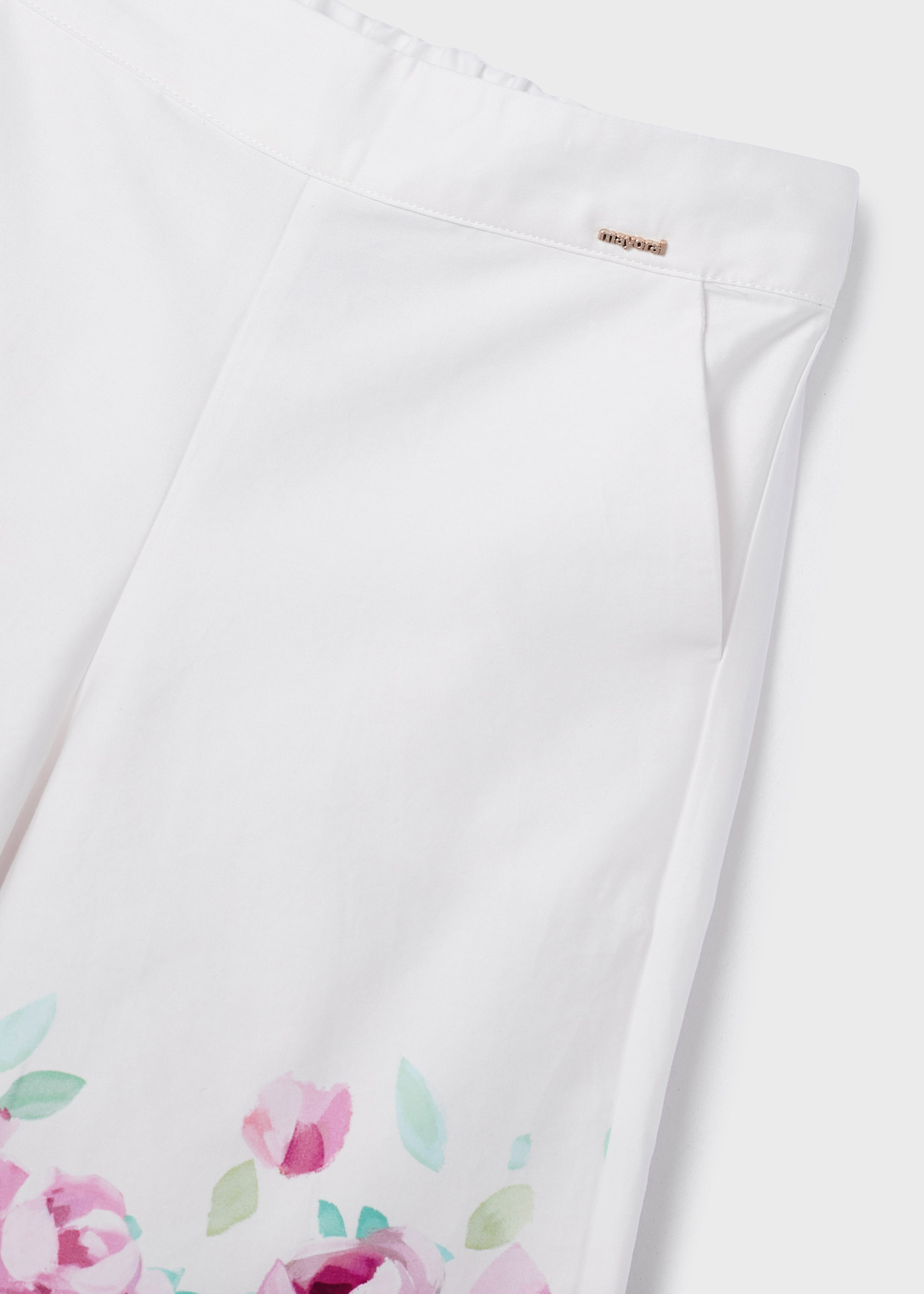 Conjunto de duas peças com calça cropped de algodão para meninas