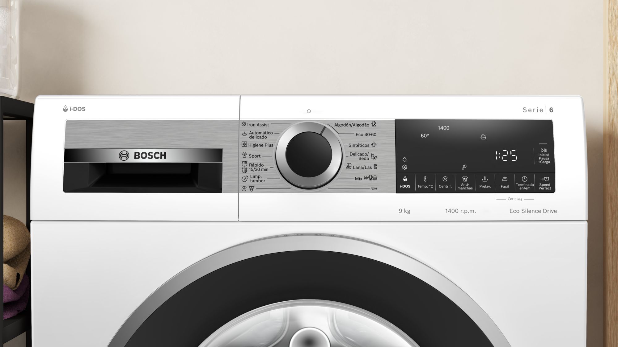 Máquina de lavar roupa de carregamento frontal Série 6, 9 kg, 1400 rpm, WGG244F1ES