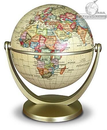 CARTOTHEQUE - GLOBE TOURNANT ANTIQUE POLITIQUE 10CM