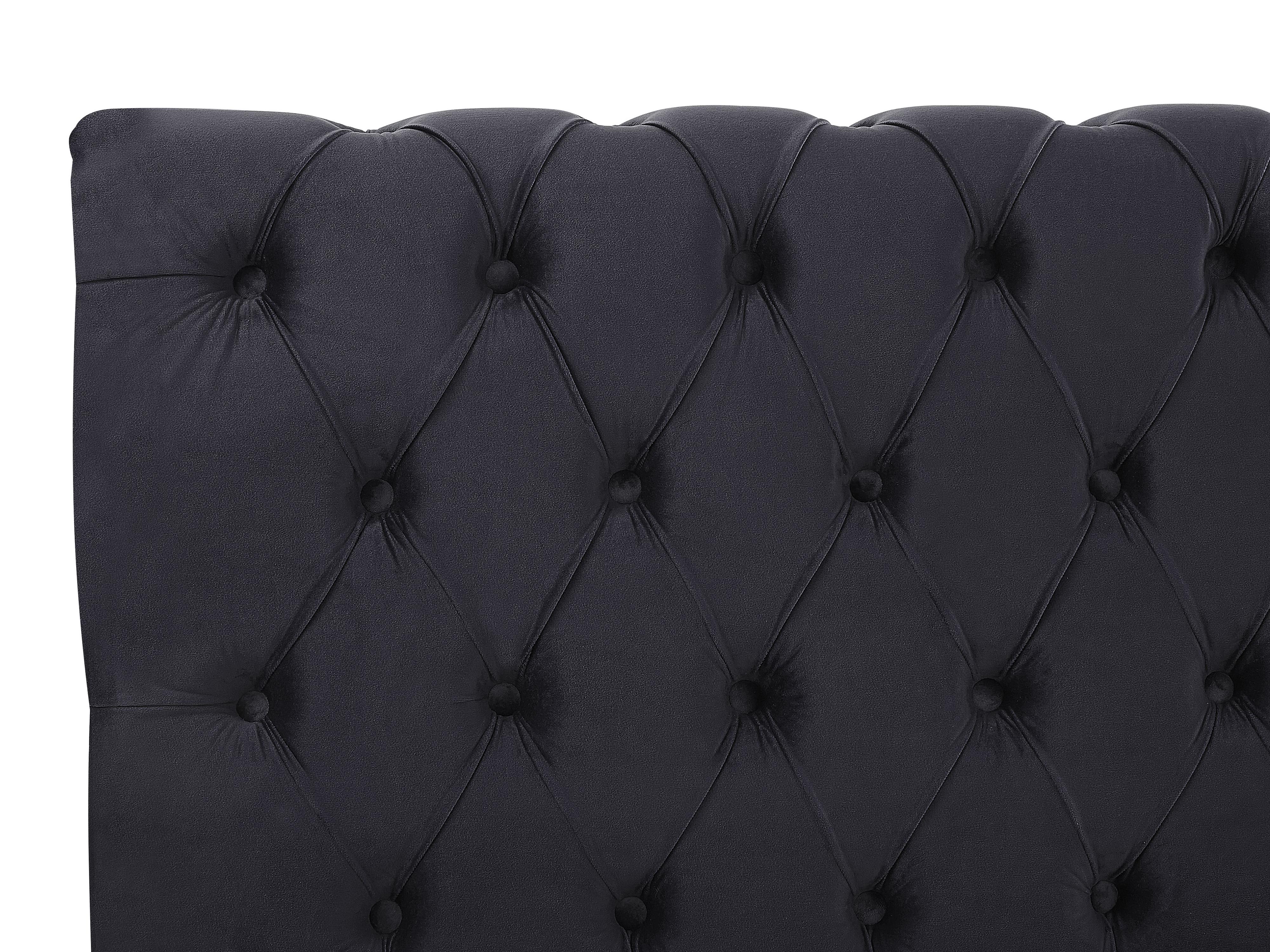 Waterbed Fluweel AVALLON 180 x 200 cm Zwart