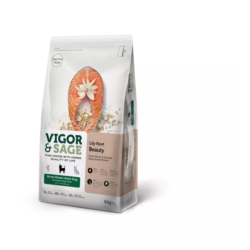 Vigor & Sage Hondenvoer Small Lilly Root Beauty6 kg