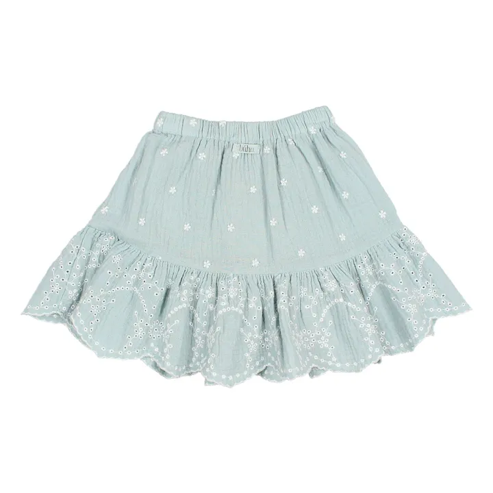 Búho Jupe Brodée Mousseline | Bleu Clair