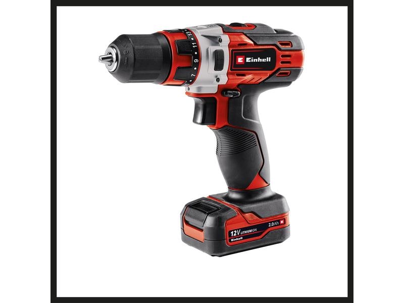 Einhell Akku-Bohrschrauber TE-CD 12/1 Li 2.0 Ah Kit Kompakter 12 Volt-Akku-Schrauber mit Lithium-Ionen-Technologie