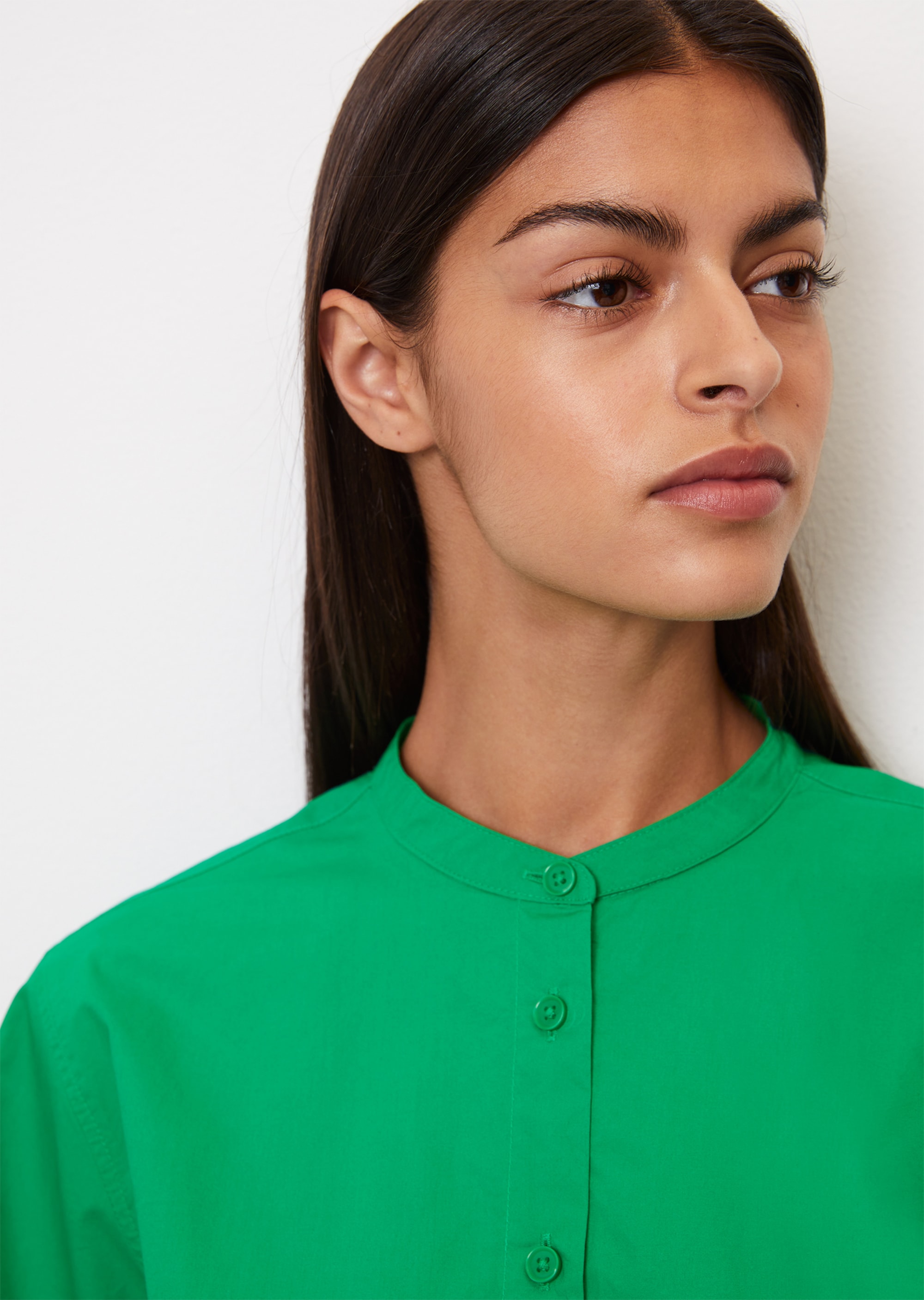 Popeline-Kurzarm-Bluse aus Organic Cotton