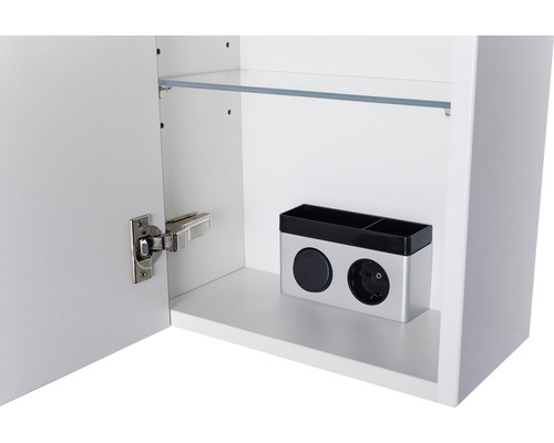 Marlin badkamerspiegelkast, 90 x 17,5 x 74 cm, hoogglans wit, 3-deurs, LED, IP20
