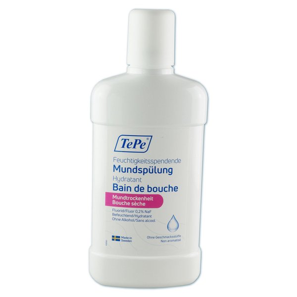 TePe Feuchtigkeitsspendende Mundspülung, ohne Geschmacksstoffe (500 ml)