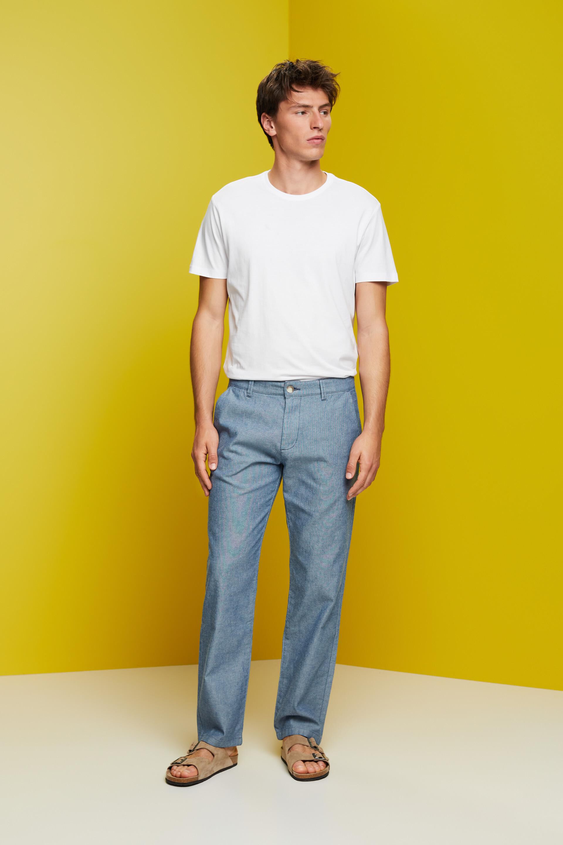 Chino en tissu structuré, 100% coton