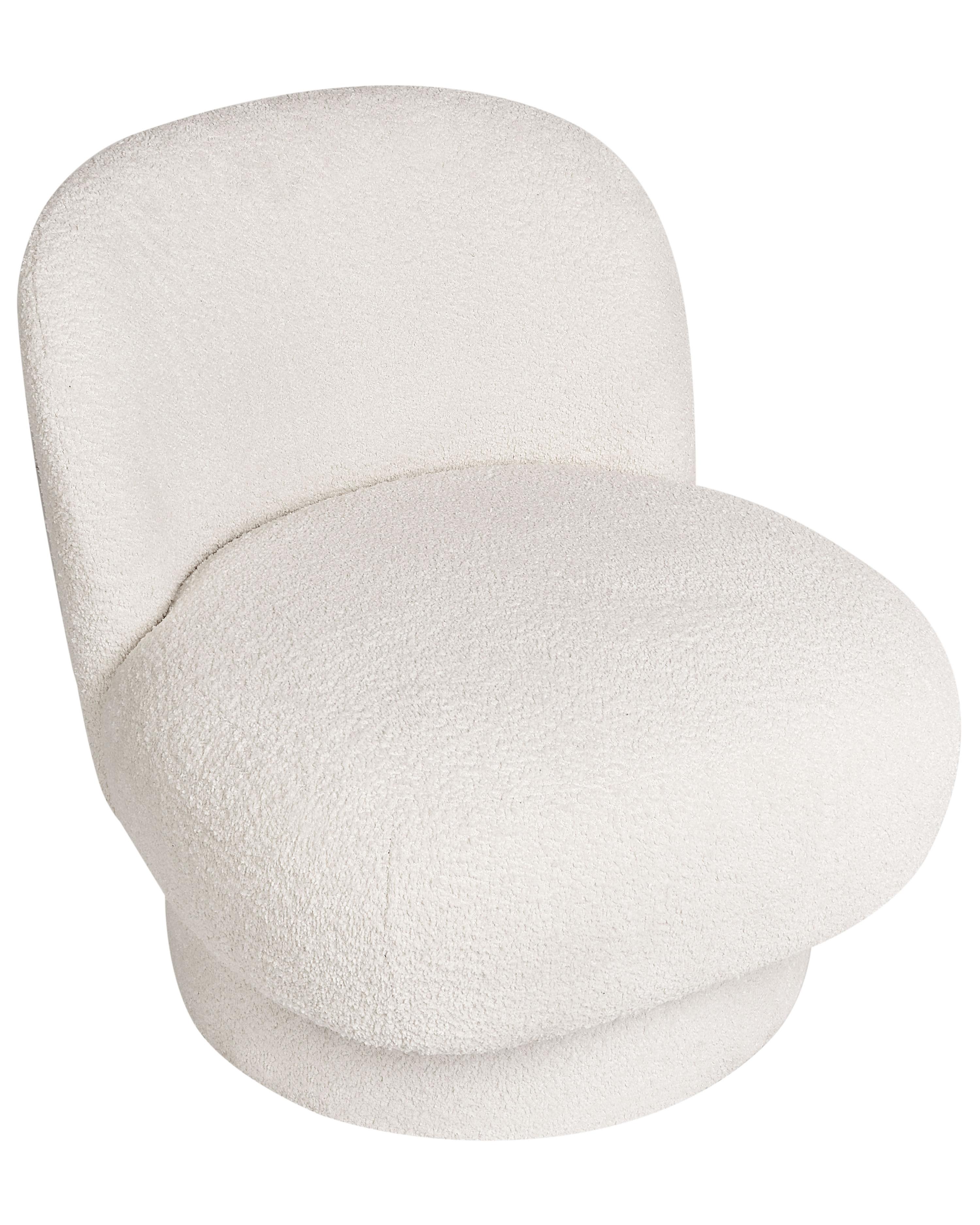 Draaifauteuil AYLO Bouclé Gebroken wit