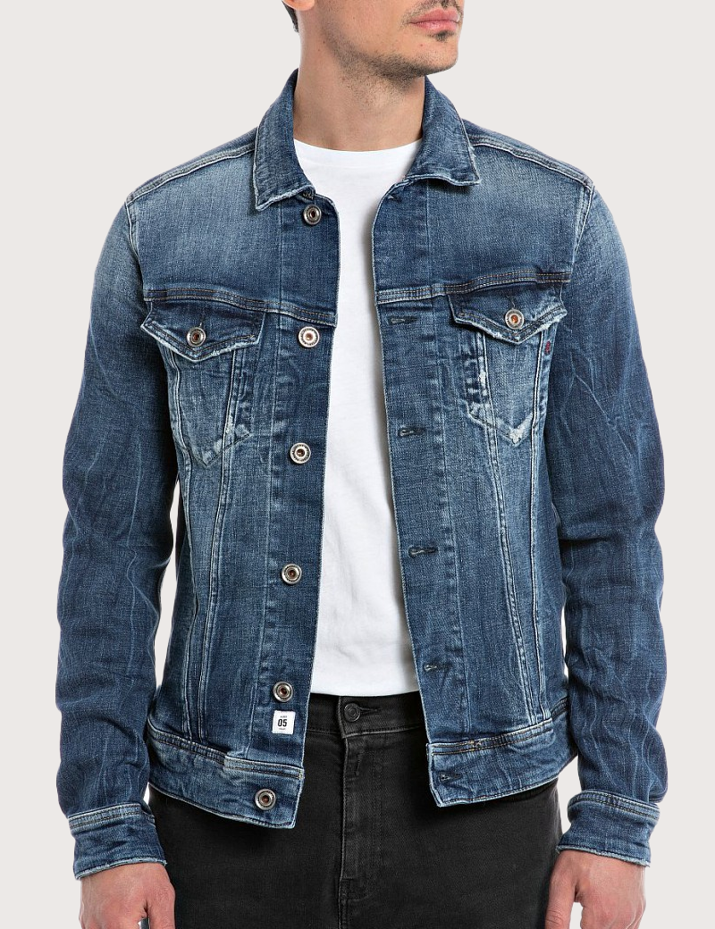 REPLAY VESTE EN JEAN HOMME BLEU FONCÉ