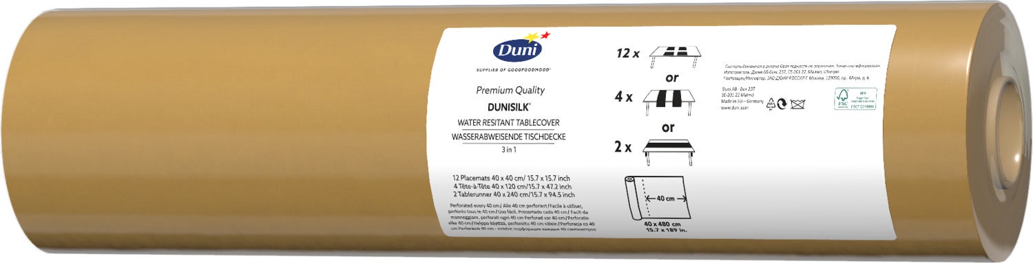 Duni 3-in-1 tafeldecoratie goud 480 x 40 cm