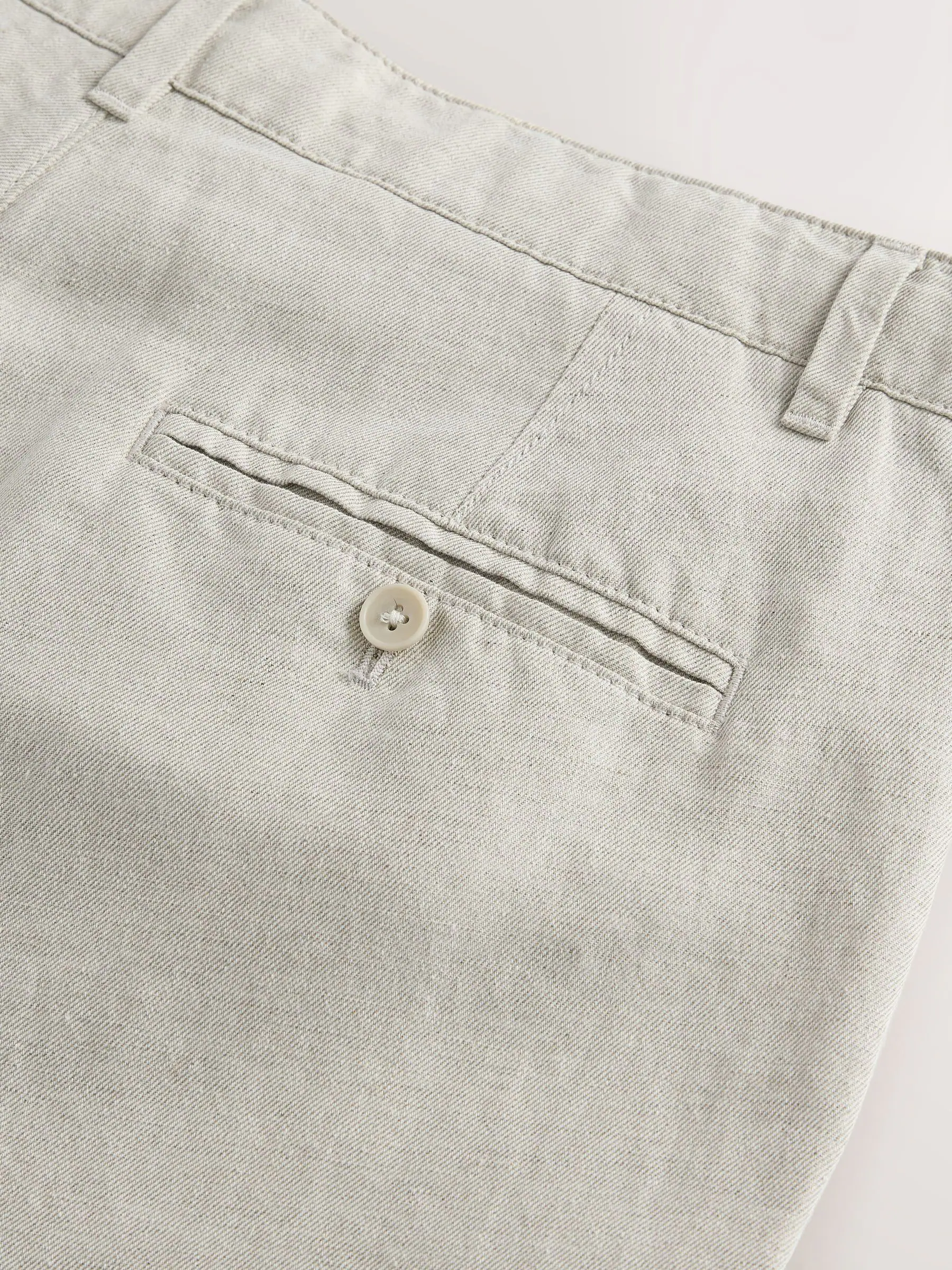 Lichtgrijs - Katoenen linnen keperstof chino broek