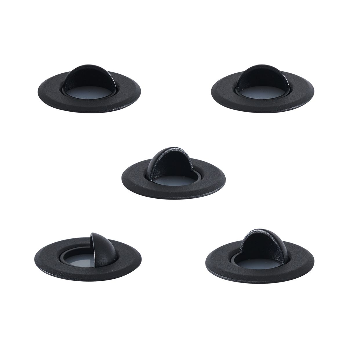 Set van 5 moderne grondspots zwart incl. LED IP67 - Linsey