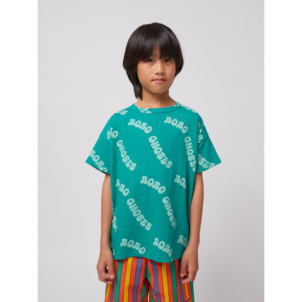 Køb Bobo Choses Green Wavy Bobo Choses All Over T-Shirt