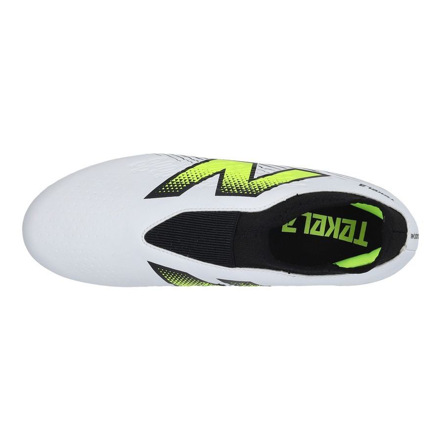 New Balance Tekela V4 Magique FG - Blanc/Violet/Jaune Fluo Enfant
