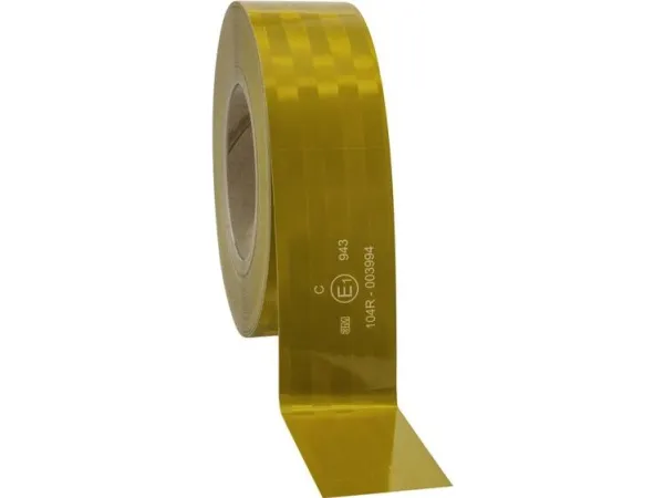 3M 943-71 743878 Mikroprismatisk advarselsmarkering Gul reflekterende 50 m (L x B) 50 m x 51 mm