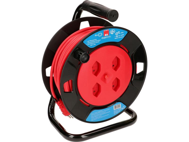 Max Hauri Kabelrolle V2 25 m Rot Kabeltrommel