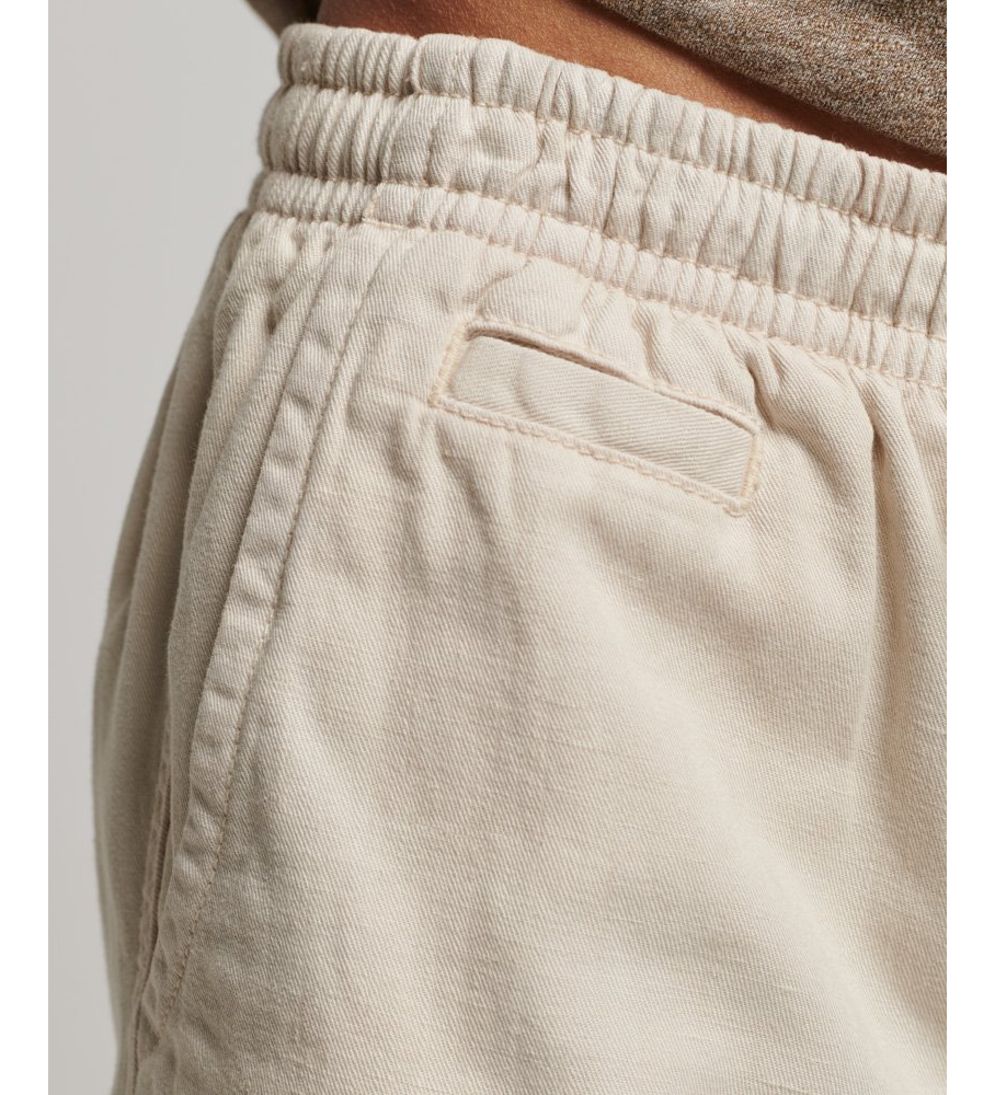 Shorts Superdry Vintage Bege com Estampa Sobreposta