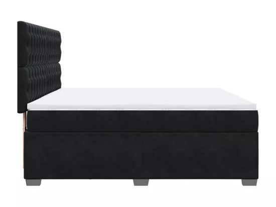 Sommier à lattes de lit avec matelas Noir 180x200 cm Velours