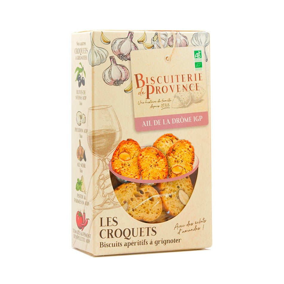 Croquets apéritifs bio à l'ail de la Drôme IGP