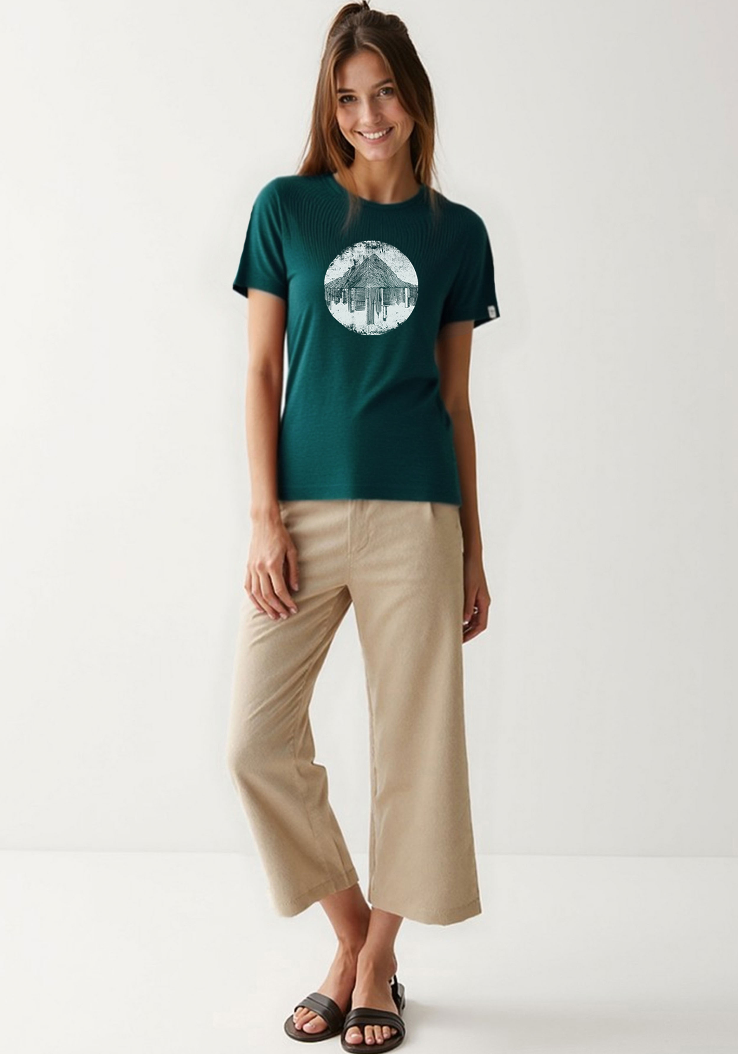 WE ARE ZRCL Damen-T-Shirt Luisa Mountain vs. City Dark Sea