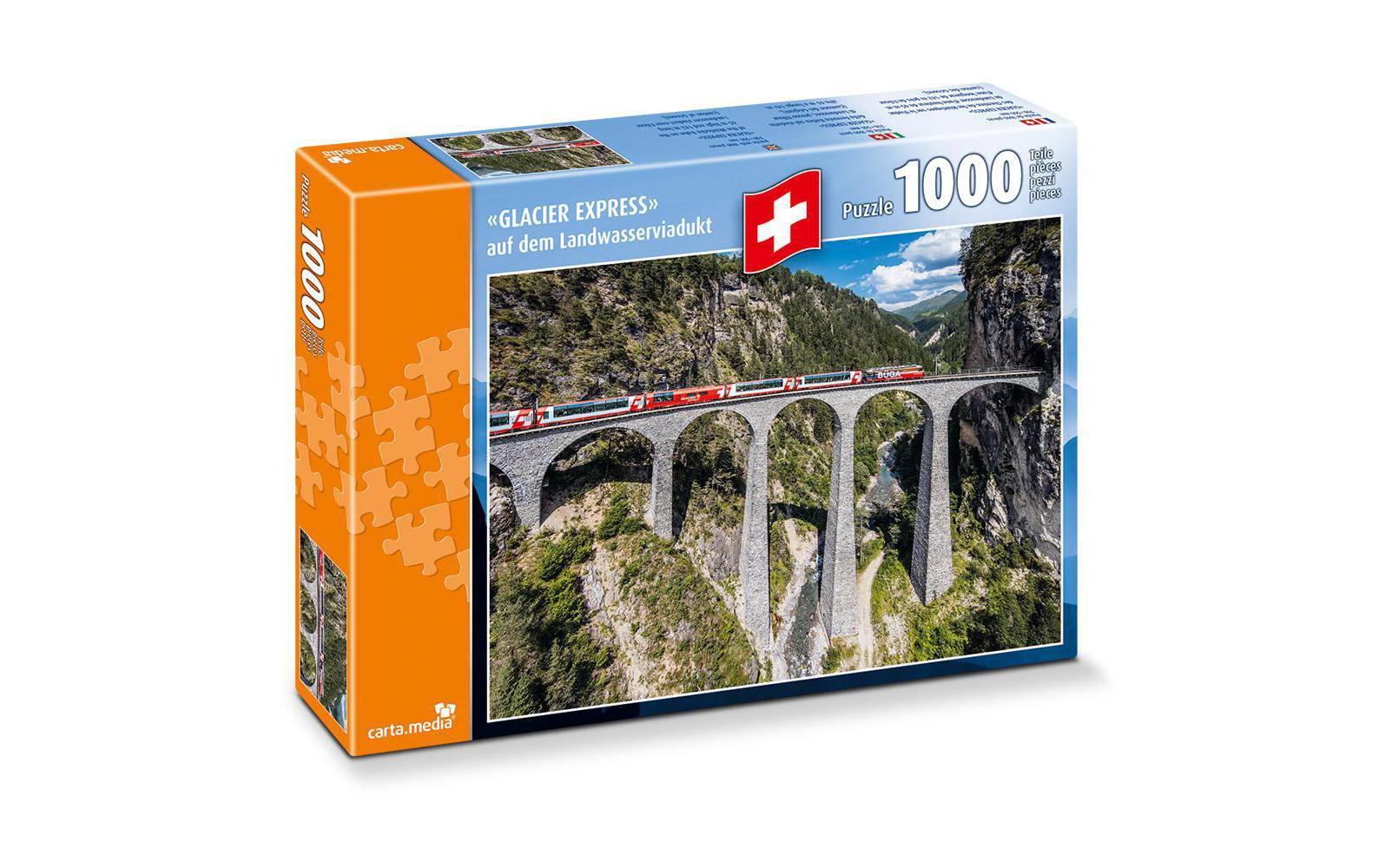 Puzzle Glacier Express auf LandwasserviaduktPuzzle im Format 70 x 50 cm