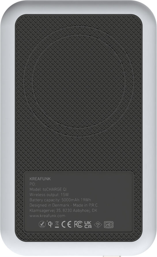 Kreafunk toCHARGE QI - Moon Grey Grå