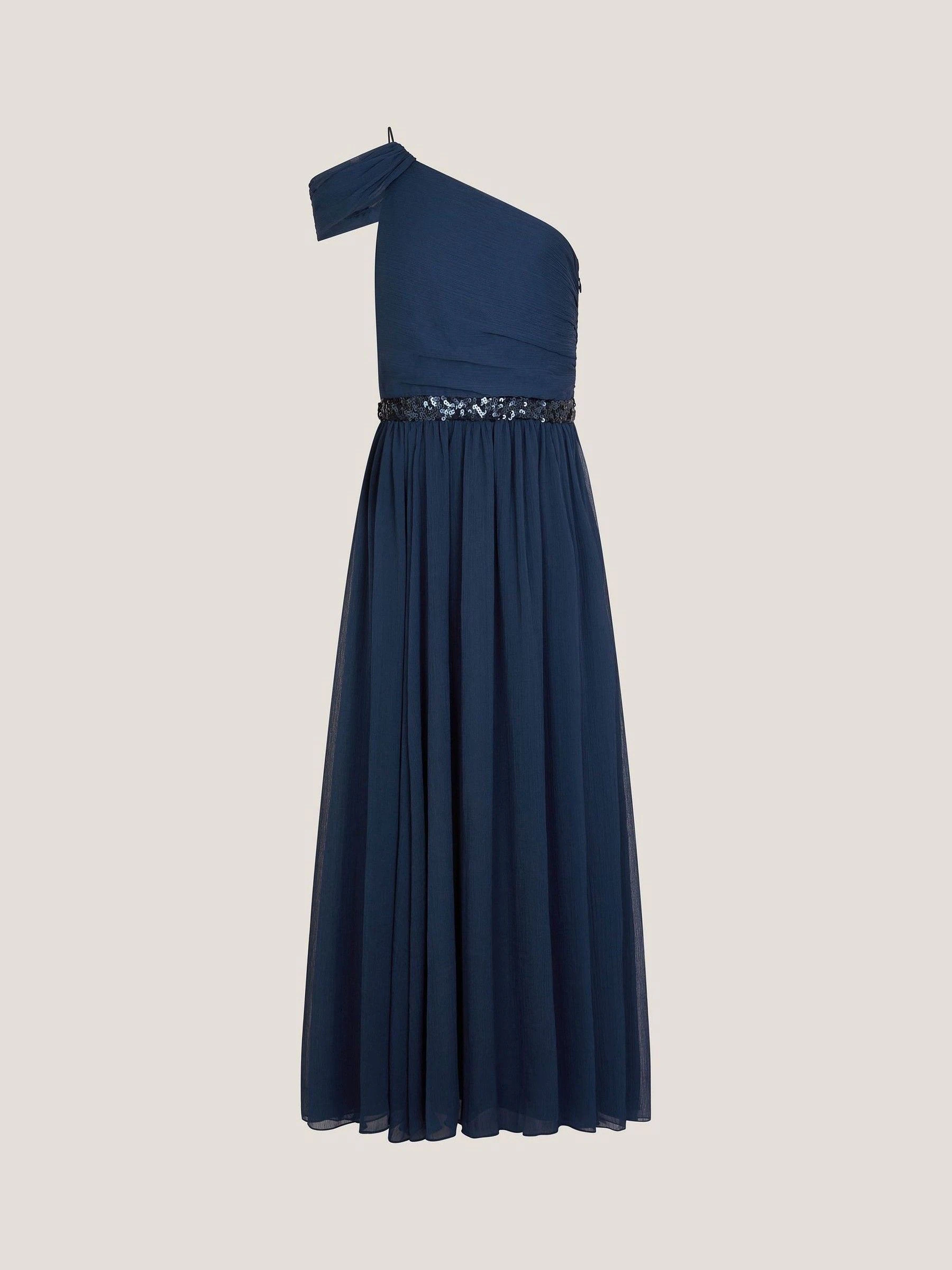 Blauw - Monsoon Sequin One Shoulder Prom Dress