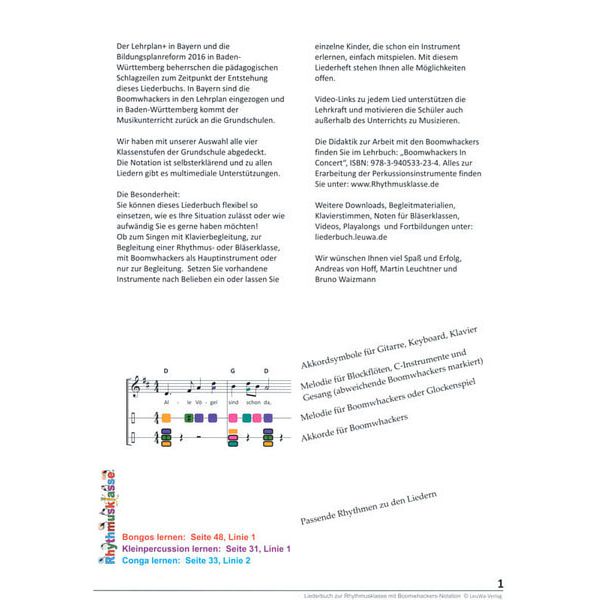 LeuWa-Verlag Liederbuch zur Rhythmusklasse