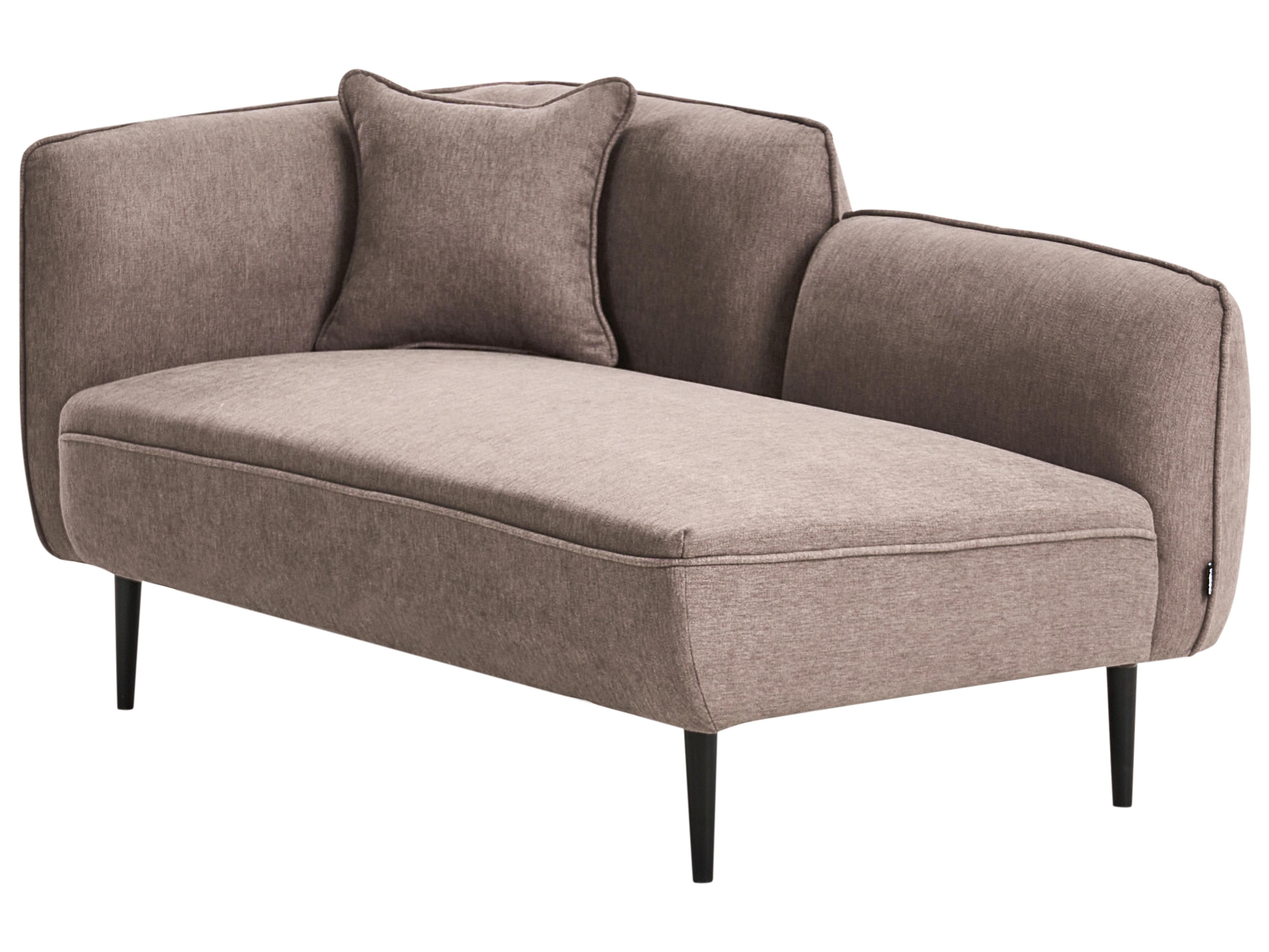 Linkszijdige chaise longue CHEVANNES Stof Lichtbruin
