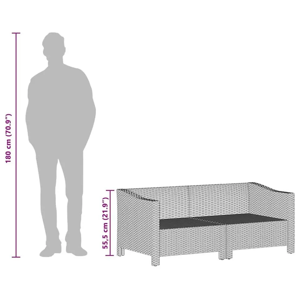 vidaXL - Loungeset - Grijs - Poly rattan - 4 stuks - Met kussens