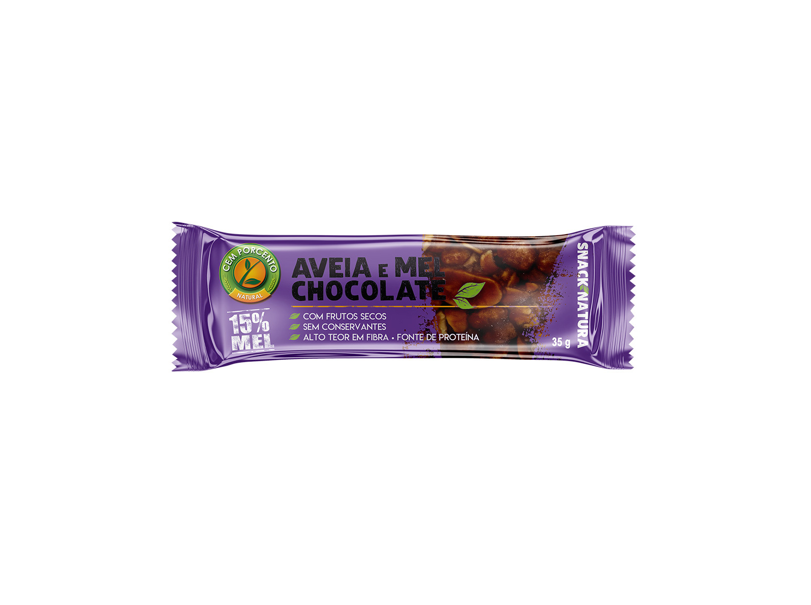 BARRA DE CEREAIS CEM PORCENTO AVEIAMELCHOCOLATE 35G