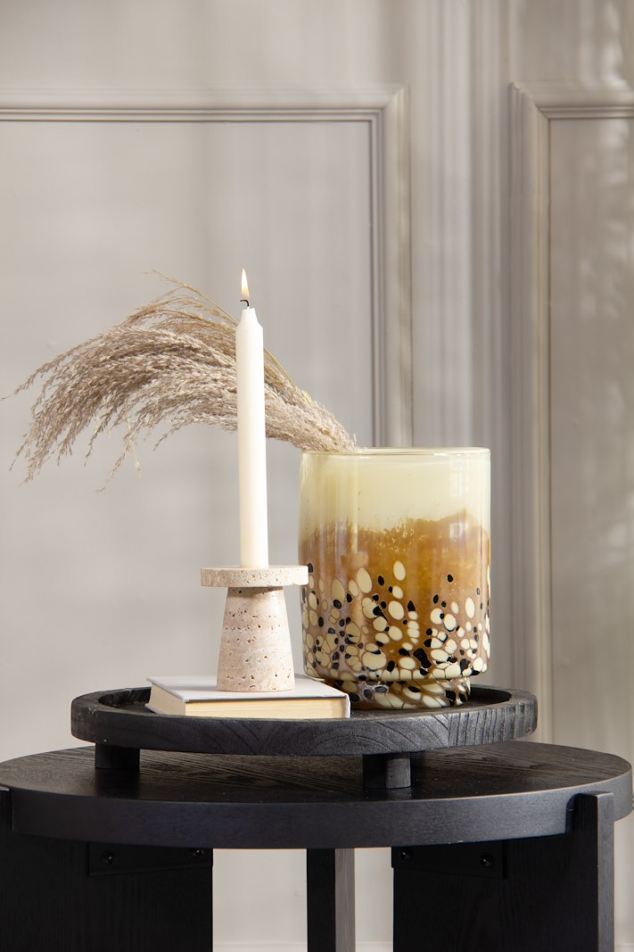 Charlotte lysholder/vase Brun/beige Ø16,5 H22,5 cm
