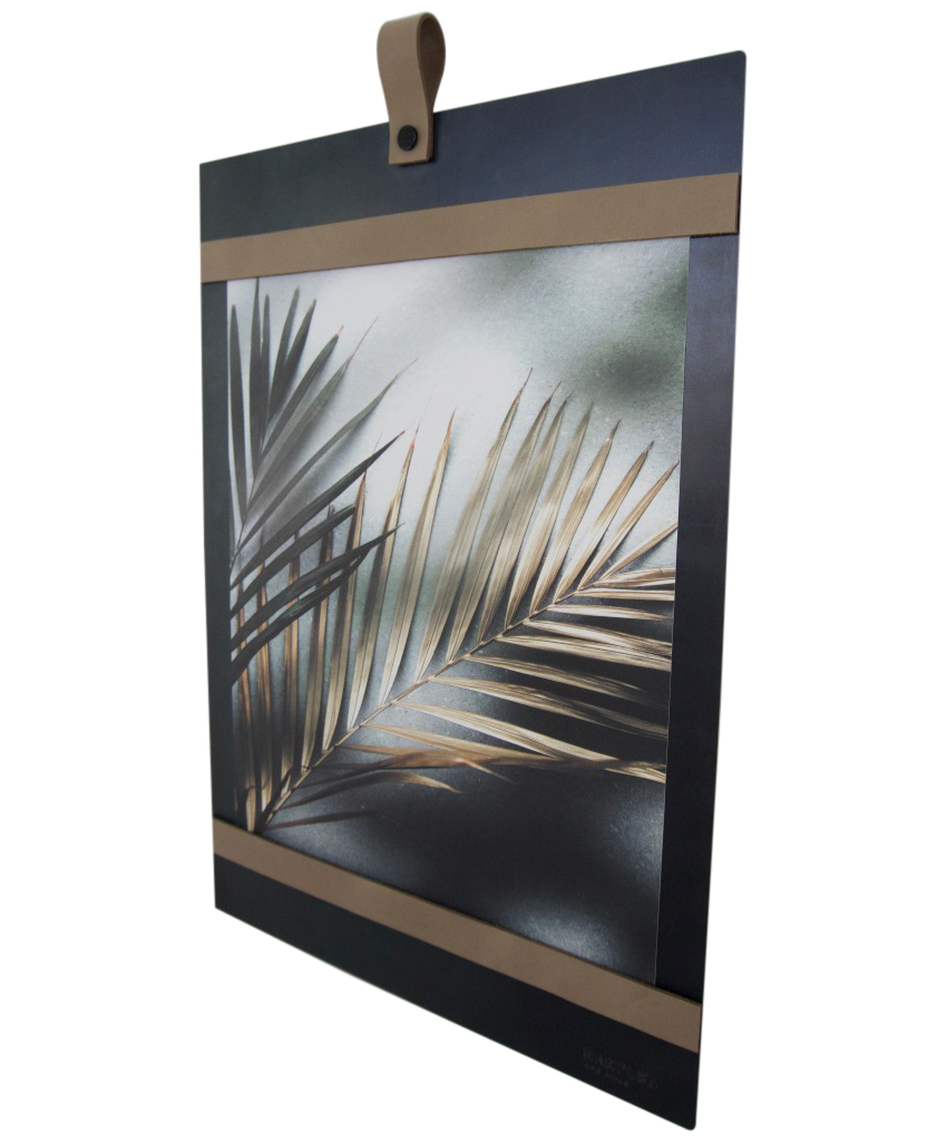 Magneetbord met magneetstrips Leer: Taupe (inclusief 6 leren magneetstrips)