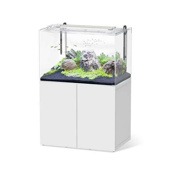 Aquarium et meuble Aquascape 100 pro Led équipé Blanc L100xP64xH64cm