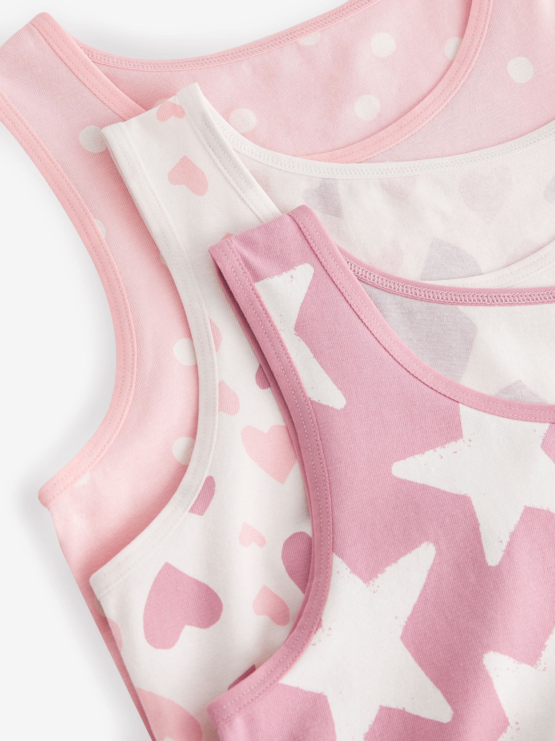 Roze - Set van 3 hemdjes met feeënprint (1,5-16 jr)