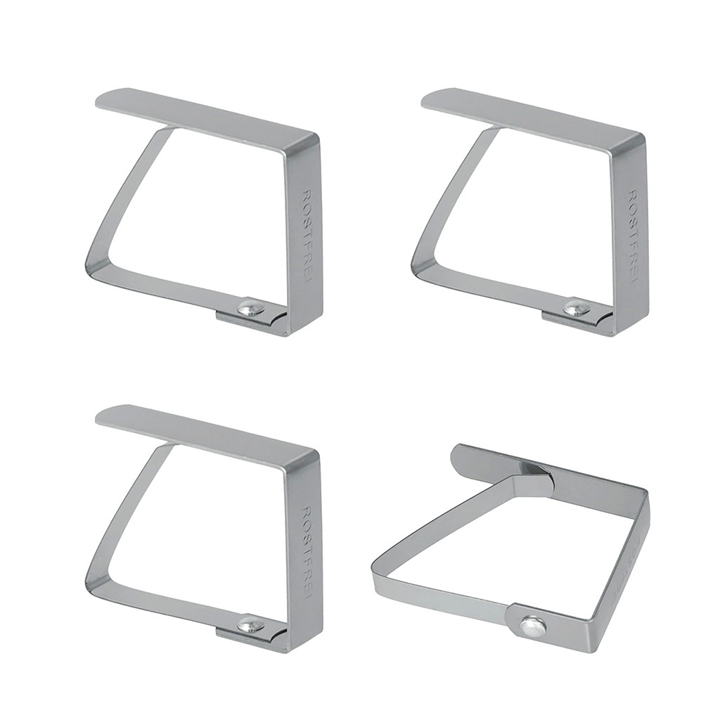 Lot de 4 pince nappe inox