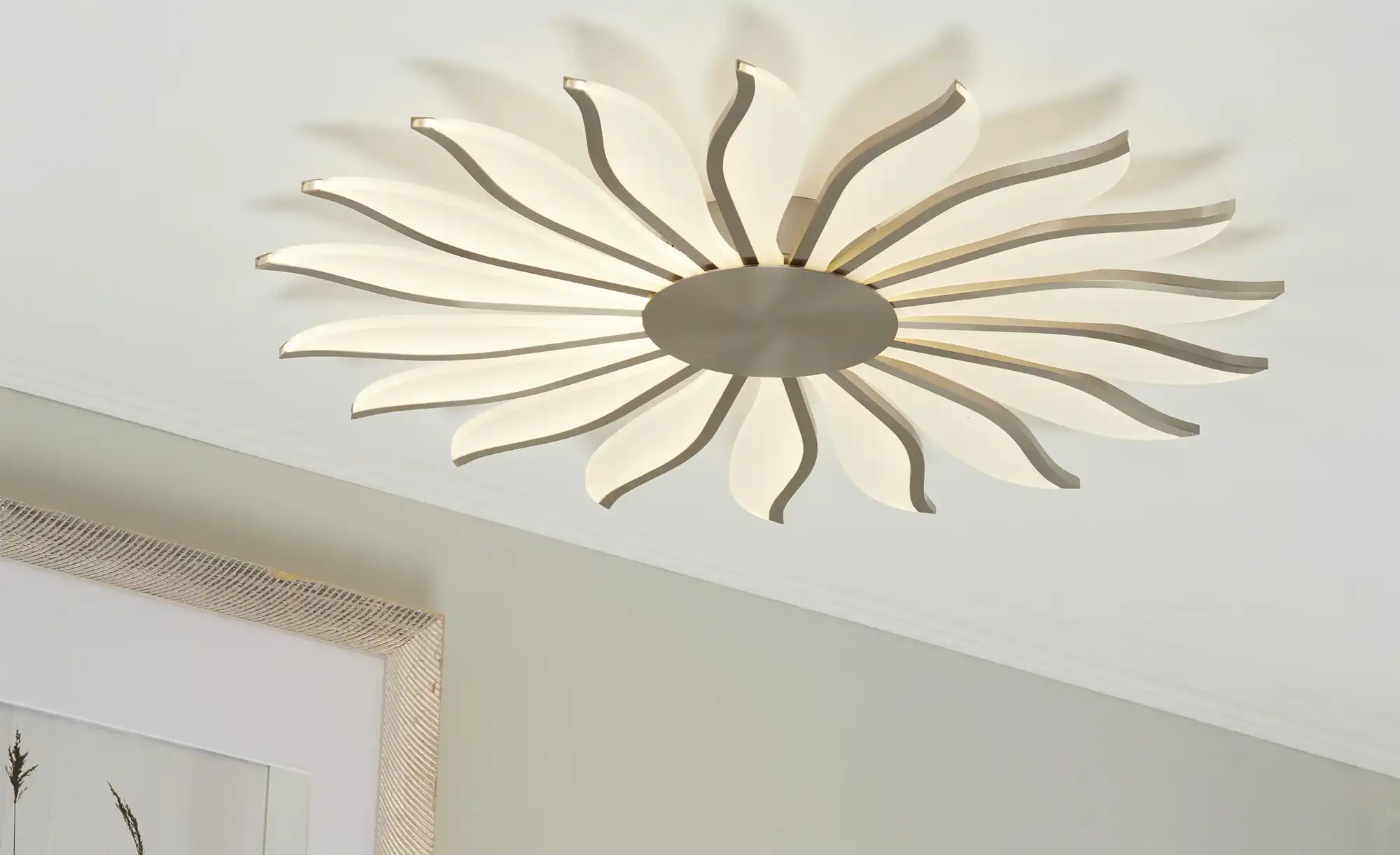 Meisterleuchten LED-Deckenleuchte, ´Sonne´ Nickel matt