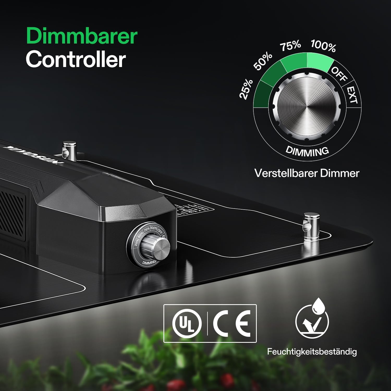 VIVOSUN VS1000 LED Grow Lampe, Vollspektrum Pflanzenlampe mit LM301 Dioden und Treiber, dimmbar und IP65, Wachstumslampe für Sämling, Gemüse und Blüte, geeignet für 60x60 / 90x90cm Growzelt