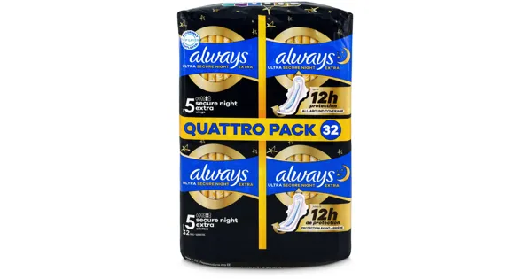 Always Ultra Night Extra Quattro 32 Stück