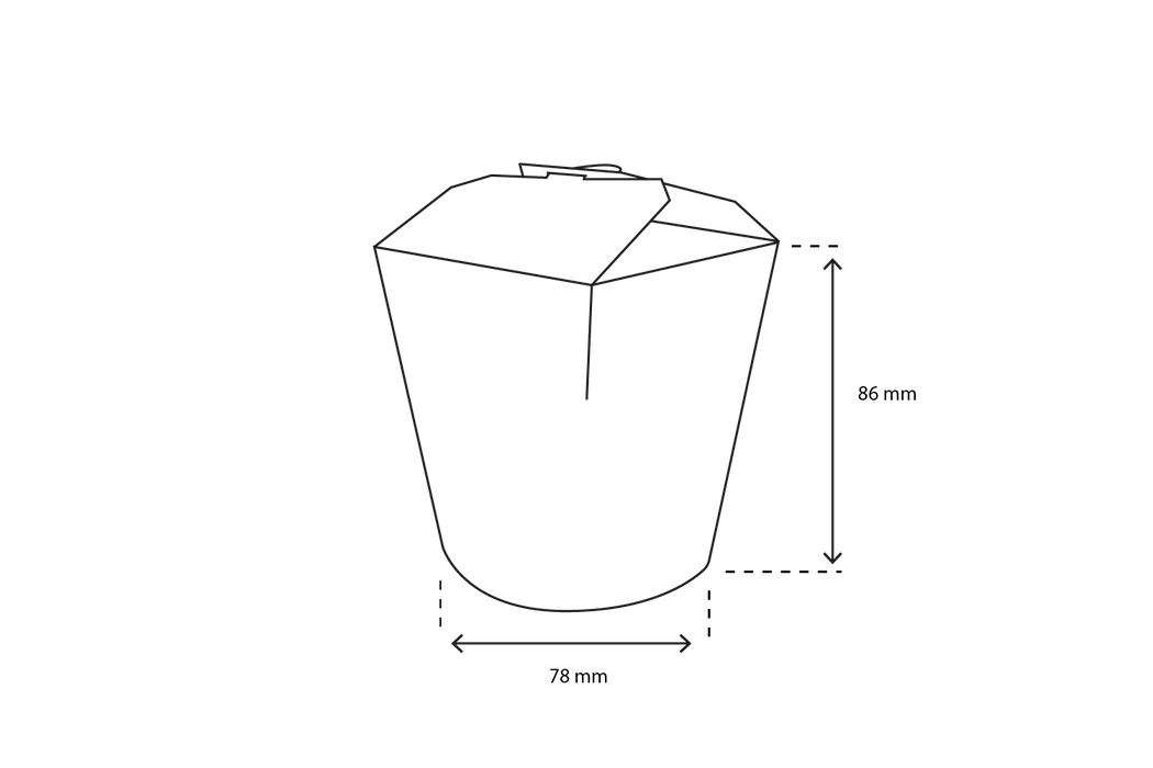 Wok to Go beker 16oz 400ml kraft
