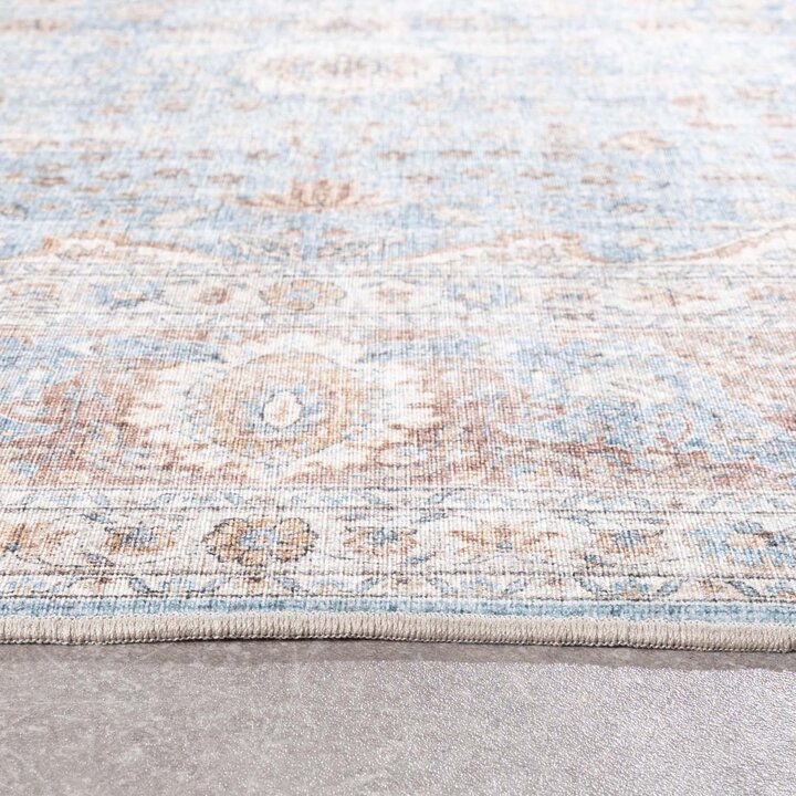 Binnen- en buitenkleed - Kairo Medaillon Lichtblauw/Creme
