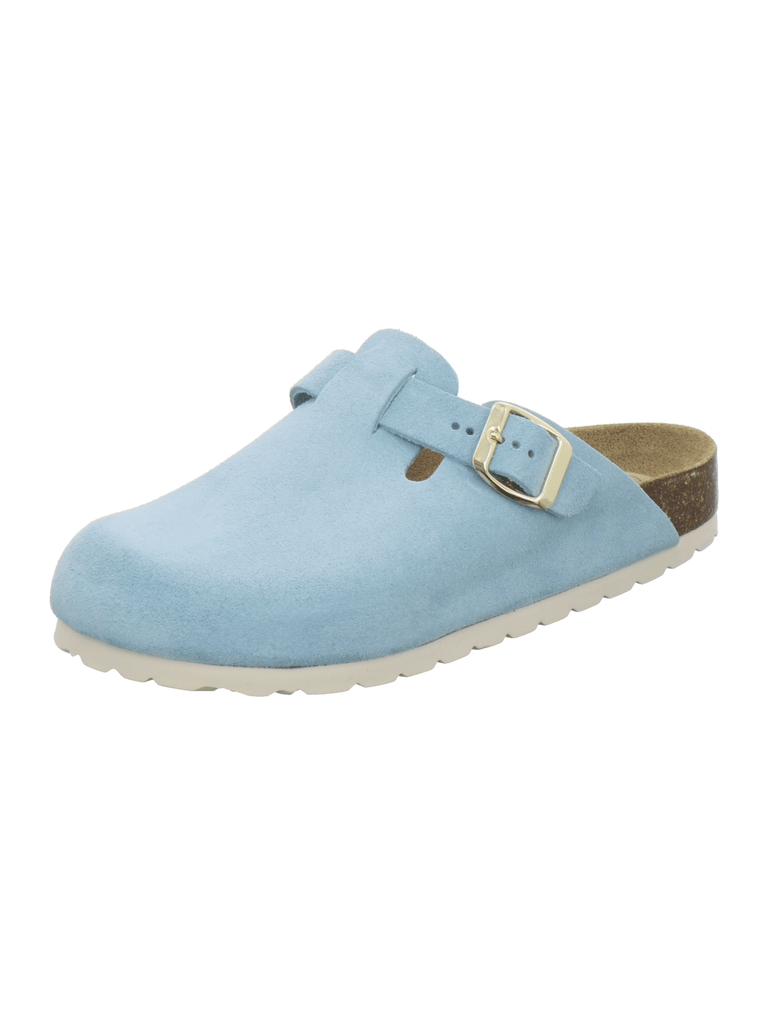 Clogs Damen Leder hellblau
